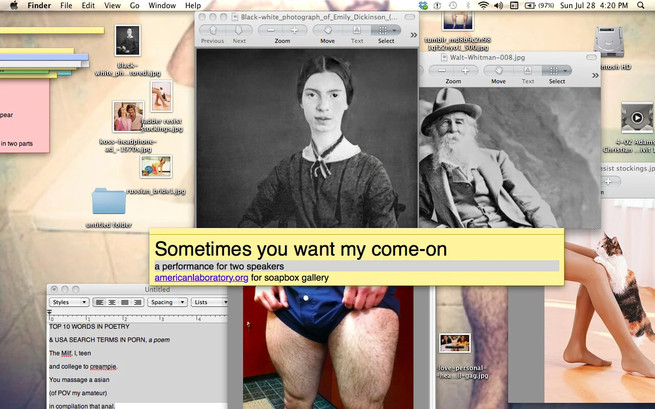 sometimes you want my come-on - American Laboratory
