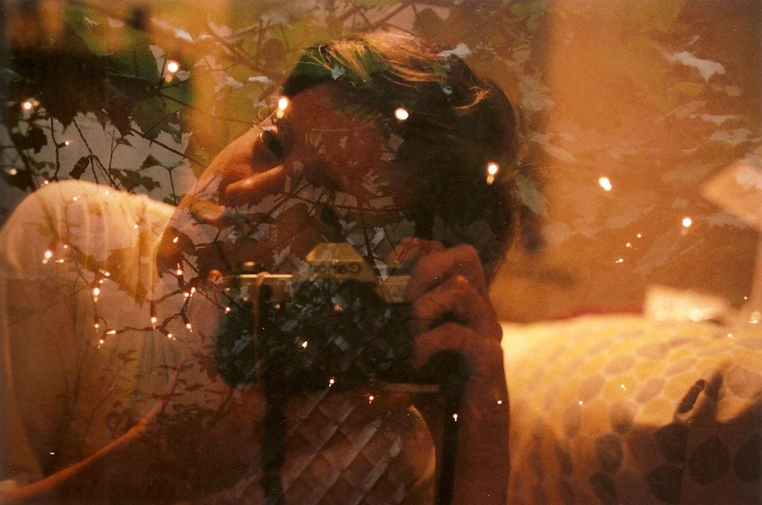 double-exposure selfie
